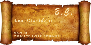Baur Ciprián névjegykártya